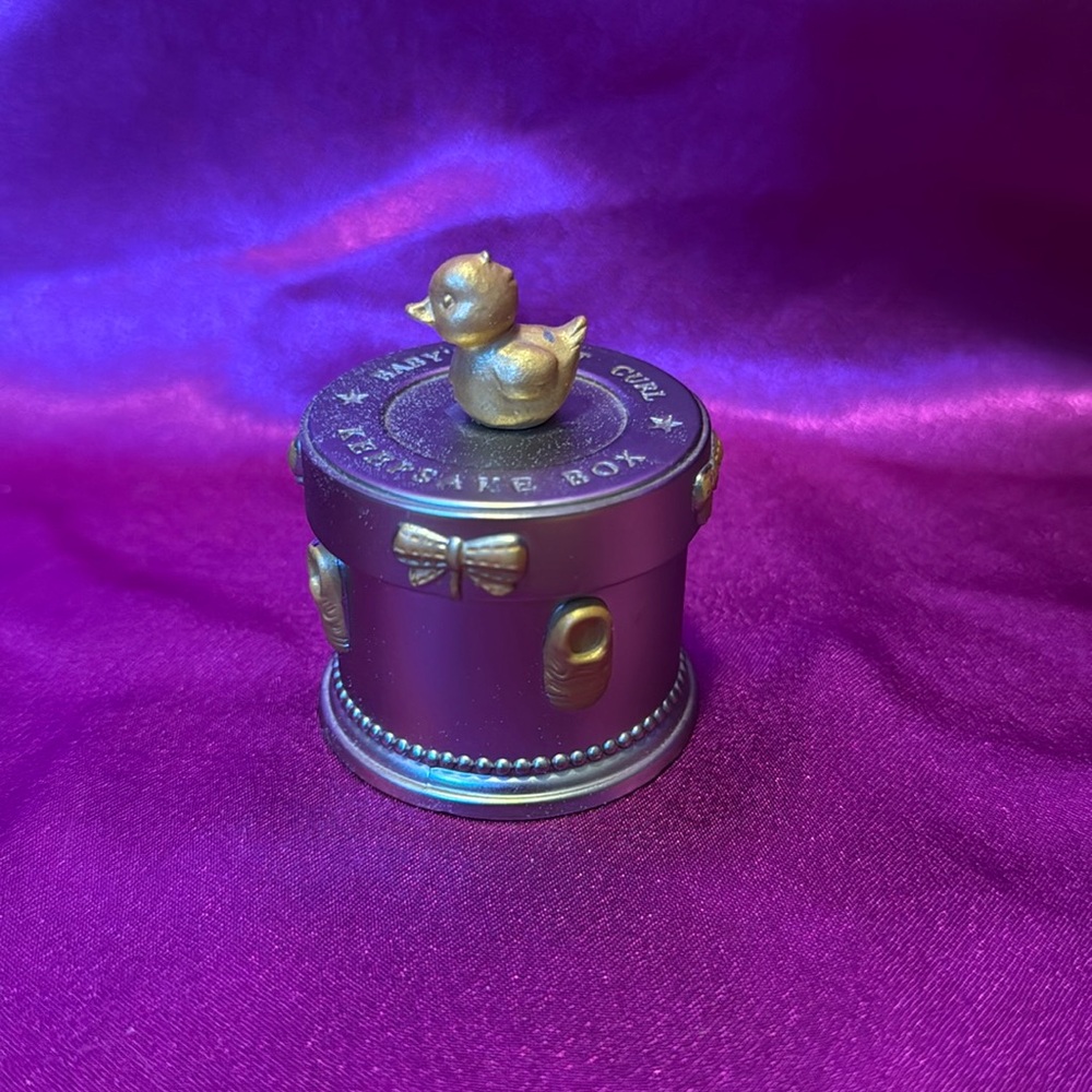 Babies first curl keepsake box very heavy, great condition